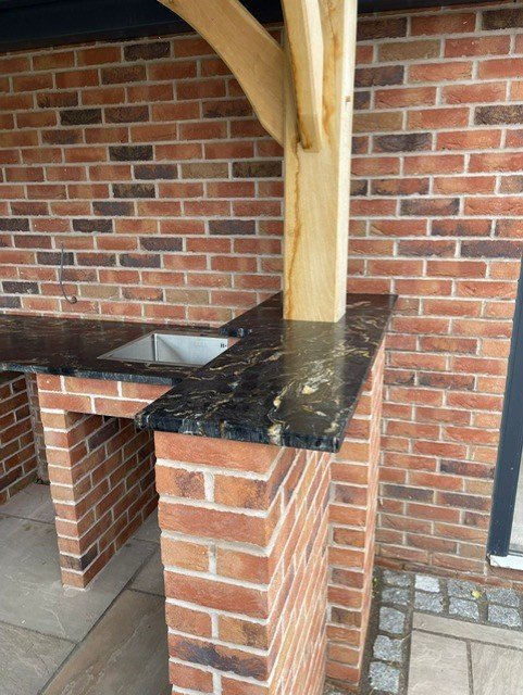 Outdoor granite countertop detail